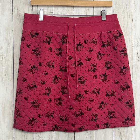 Vintage Active Elements Pink Floral Paisley Quilted Pull On Stretch Mini Skirt - Picture 1 of 9